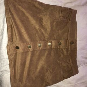 Express brown velvet skirt